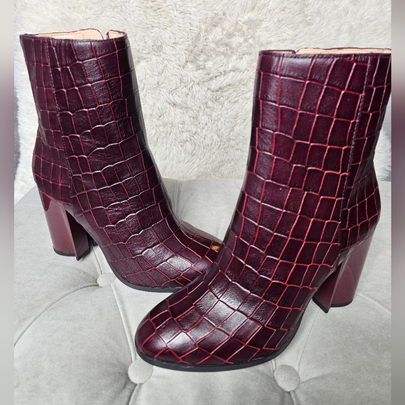 Coach Brielle Croc-embossed leather ankle boots - Picture 9 of 13